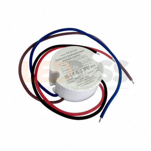 ZASILACZ DO PUSZKI 25W DO LED FI60 2.08A 12V IP67 WODOODPORNY DO TA...