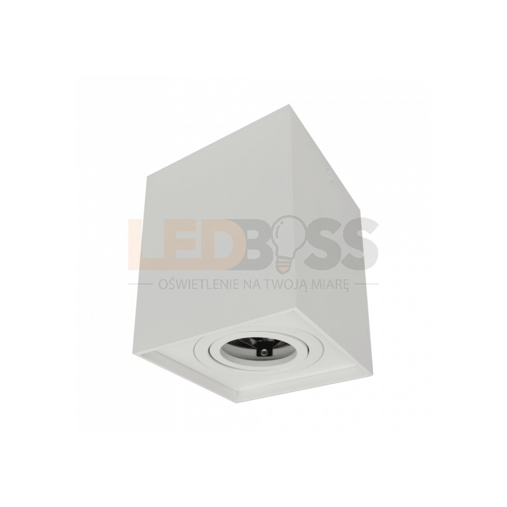 OPRAWA HALOGENOWA LED TUBA SUFITOWA GU10 KWADRATOWA ALUMINIUM WYSOKA