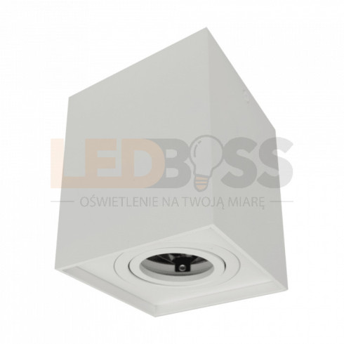 OPRAWA HALOGENOWA LED TUBA SUFITOWA GU10 KWADRATOWA ALUMINIUM WYSOKA