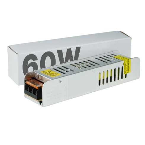 ZASILACZ LED 60W MODUŁOWY SLIM 12V/24V IP20 TRANSFORMATOR DO TAŚM O...