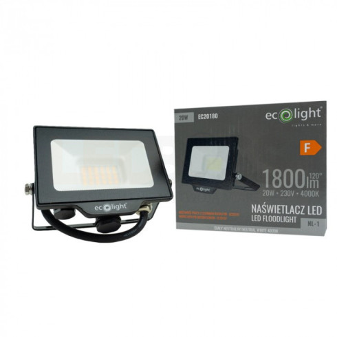 HALOGEN LED NAŚWIETLACZ 20W LAMPA PROJEKTOR SLIM IP65 MOCNY