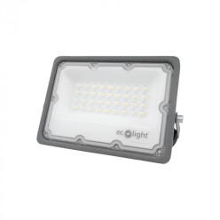 HALOGEN NAŚWIETLACZ LED BIAŁY ZIMNY 30W 6500K 3000LM CZARNY ECOLIGHT IP65
