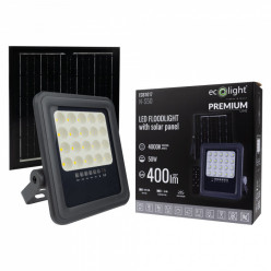 NAŚWIETLACZ SOLARNY 50W LED + PILOT ZESTAW MONTAŻOWY ECOLIGHT NEUTRALNY