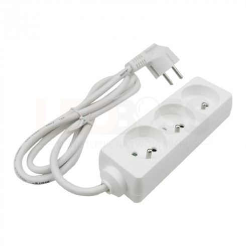 PRZEDŁUŻACZ LISTWOWY ECOLIGHT 1,5 M 3 GNIAZDA BIAŁY ECOLIGHT