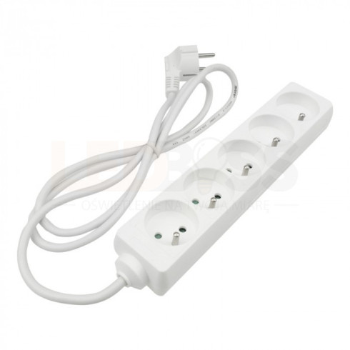 PRZEDŁUŻACZ BIAŁY LISTWA ZASILAJĄCA 5 GNIAZD 1,5M Z UZIEMIENIEM 3X1.0MM