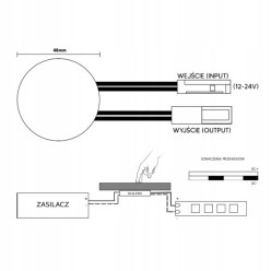 WŁĄCZNIK DOTYKOWY PODBLATOWY ŚCIEMNIACZ SLIM 50MM 60W 120W 12V 24V LEDBOSS