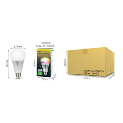 ŻARÓWKA LED FUT012 E27 9W RGB+CCT 960LM MIBOXER