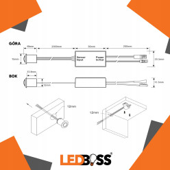 CZUJNIK RUCHU DO SZAF SZUFLAD MEBLI PIR 12V 24V WŁĄCZNIK LED SREBRNY LEDBOSS