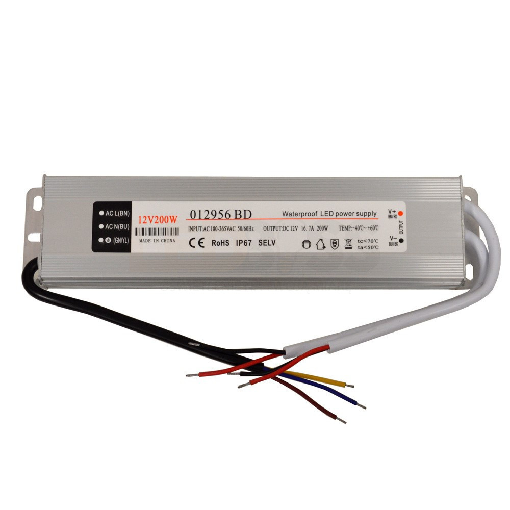 ZASILACZ LED 12V 200W ULTRA SLIM HERMETYCZNY IP67 TRANSFORMATOR
