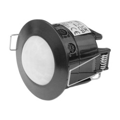 CZUJNIK RUCHU PIR WPUSZCZANY SUFITOWY CZARNY LED 600W REGULOWANY