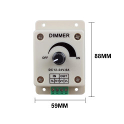 ŚCIEMNIACZ Z POKRĘTŁEM DO TAŚM OPRAW LED MANUALNY 12V 24V UNIWERSALNY