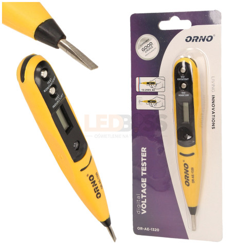 ELEKTRONICZNY TESTER NAPIĘCIA 12-250V 50-500Hz PŁASKI GROT POMIAR K...
