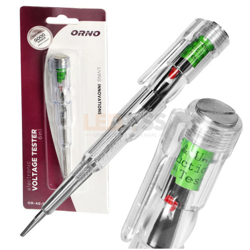 PRÓBNIK ELEKTRONICZNY TESTER NAPIĘCIA 6W1 WSKAŹNIK PŁASKI GROT KONT...