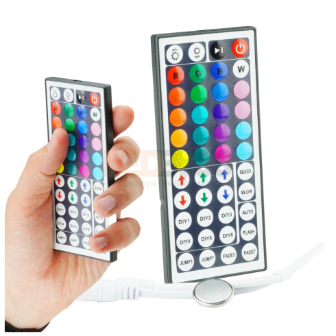 PILOT DO TAŚM LED RGB STEROWNIK NA PODCZERWIEŃ IR PILOT BATERIA 44 ...