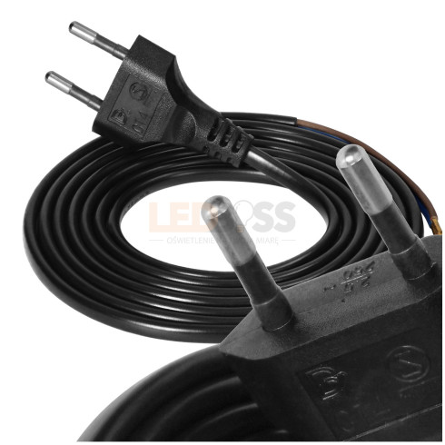 PRZEWÓD KABEL PRZYŁĄCZENIOWY WTYCZKA EURO ORNO 2x0,75mm 1.9M CZARNY