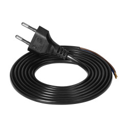 PRZEWÓD KABEL PRZYŁĄCZENIOWY WTYCZKA EURO ORNO 2x0,75mm 1.9M CZARNY
