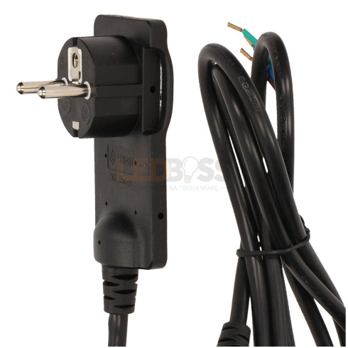 WTYCZKA KĄTOWA PŁASKA CZARNA UZIEMIENIE 230V 16A ELEKTRYCZNA ORNO P...