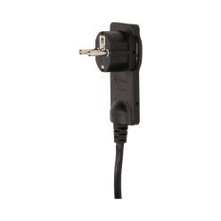 WTYCZKA KĄTOWA PŁASKA CZARNA UZIEMIENIE 230V 16A ELEKTRYCZNA ORNO P...
